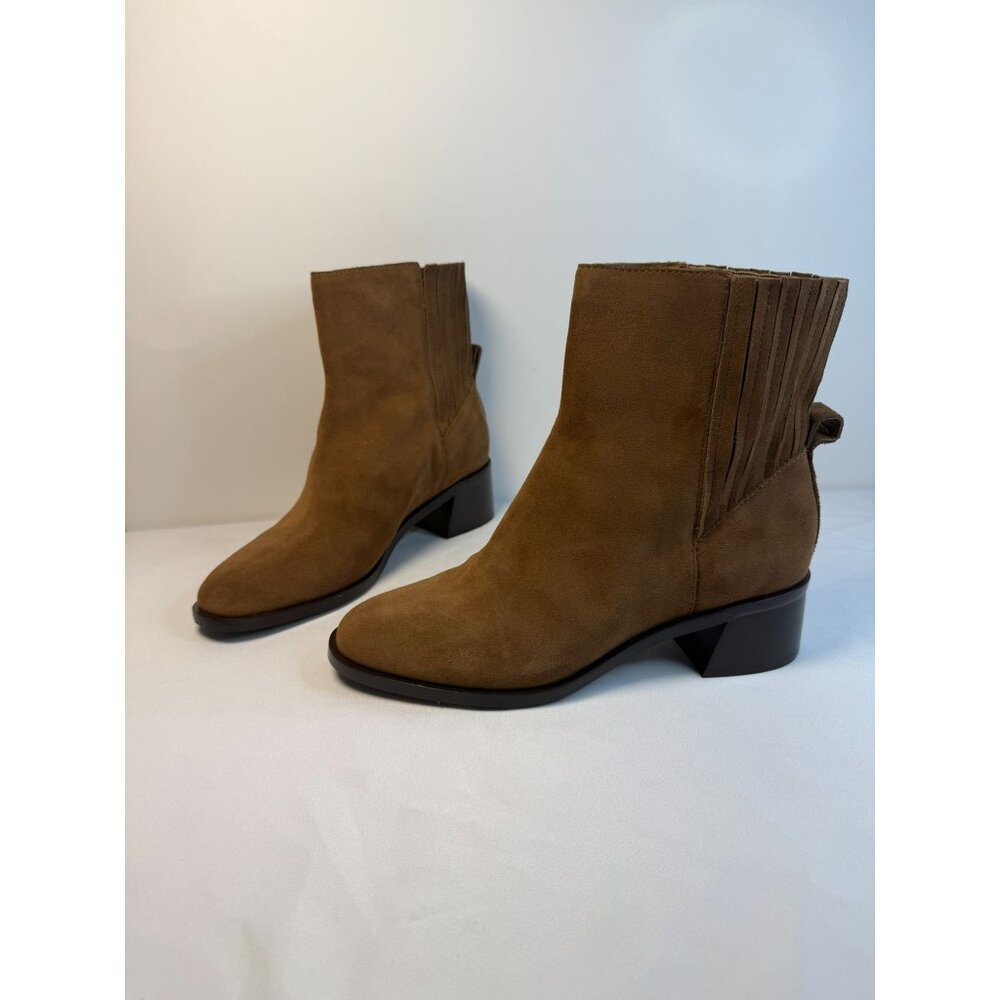 Dolce Vita Linny H2O Ankle Boots Size 9W Brown Suede Leather Pull On Waterproof